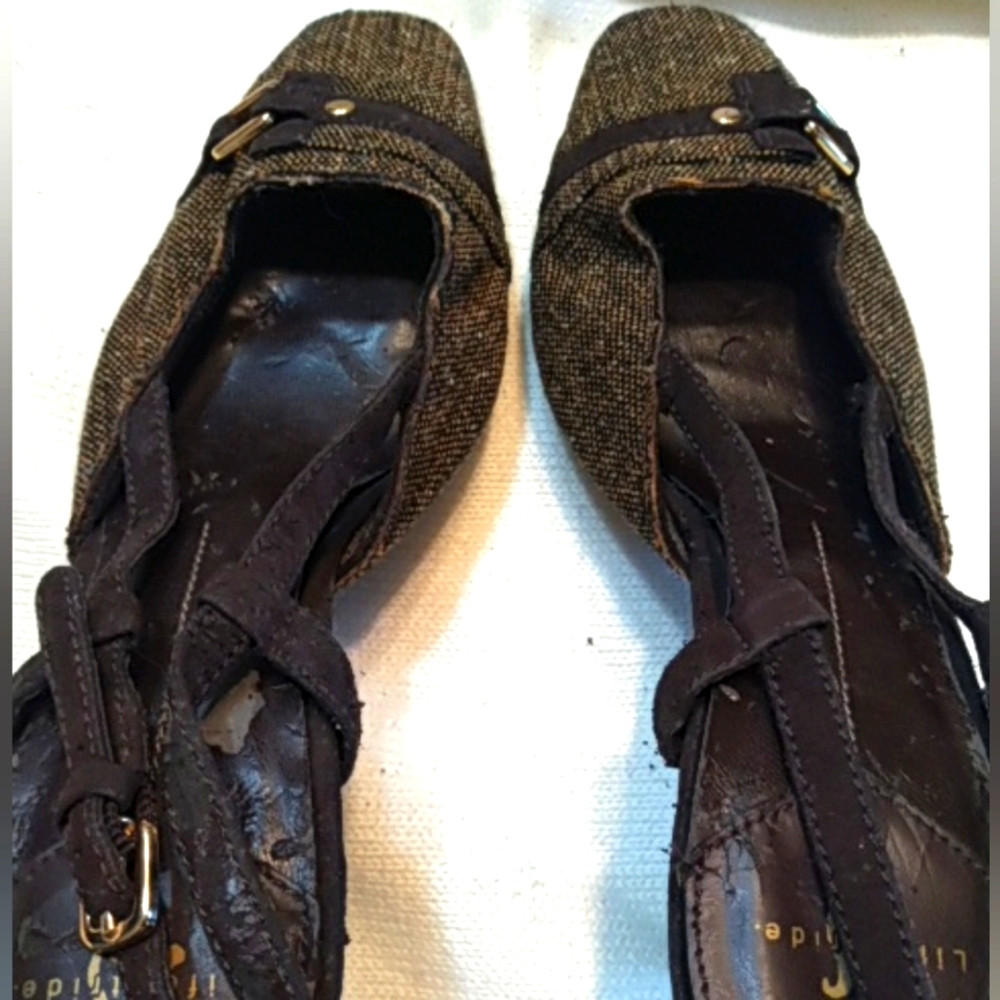 🛍️ BUNDLE ONLY 🛍️LIFE STRIDE LADIES BROWN TWEED HEELS - Picture 2 of 9